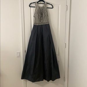 Aidan Mattox Graphite Gown w/ Beading